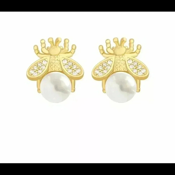 SALE* Crystal Bee Stud Earrings - Picture 2 of 3